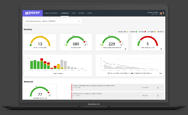 Pacer’s dashboard connects people, locations, and projects in real-time.